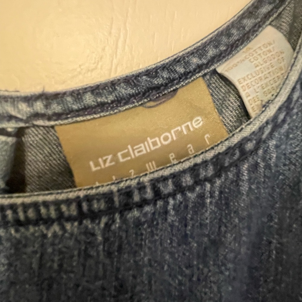 Vintage denim long dress, size 14, by Liz Claiborne - Picture 5 of 7
